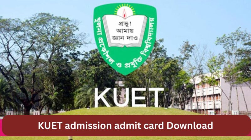 KUET admission admit card 2025-26